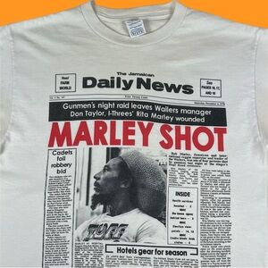 Bob Marley Daily News T-Shirt Mens Vintage